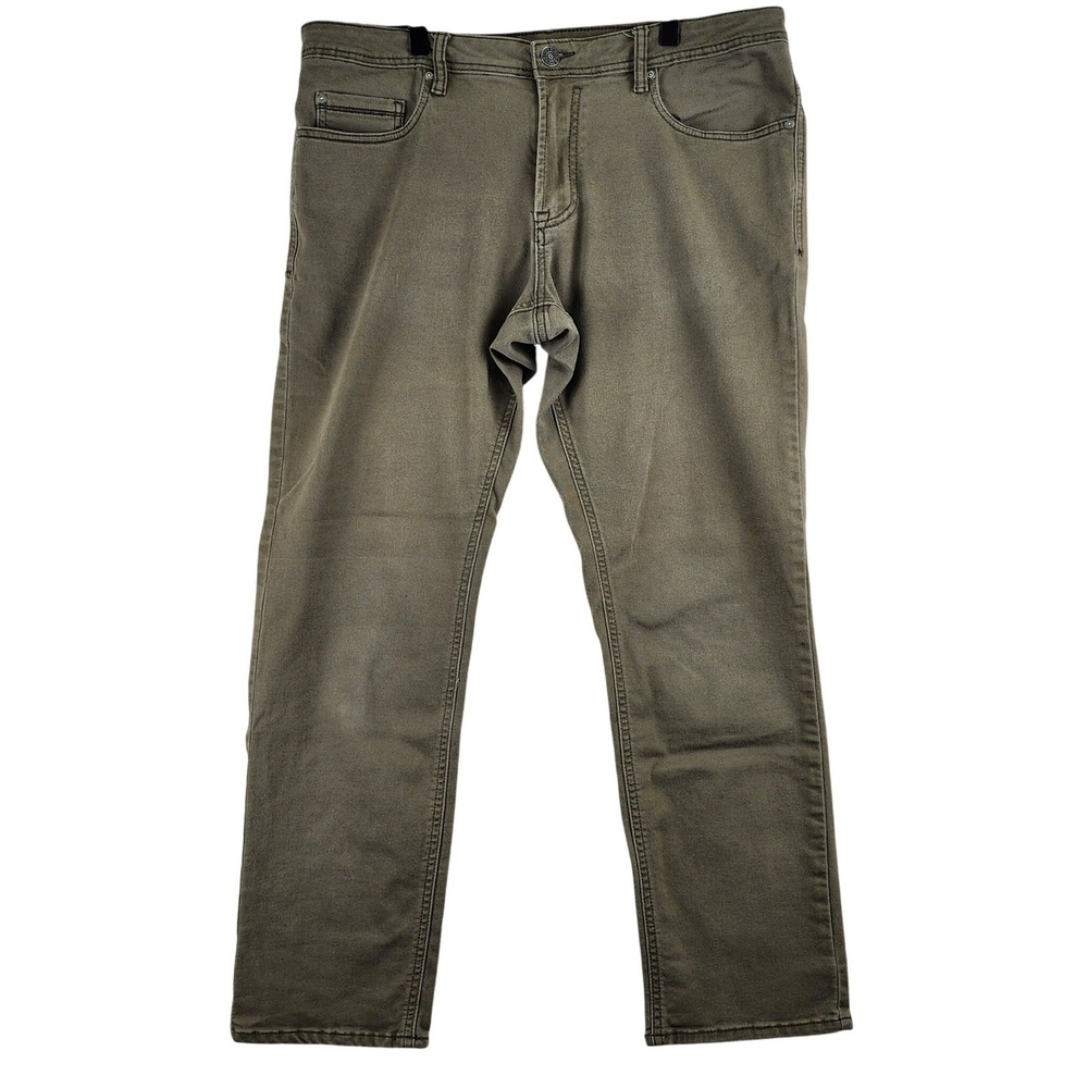 Archer Slim Stretch Pants Mens 36x30 Olive Green Casual Workwear‎ Chino Style